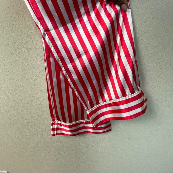 SHOW ME YOUR MUMU Peppermint Stripe Pajama Pants XS Red White Satin Lounge Sleep - Picture 3 of 14